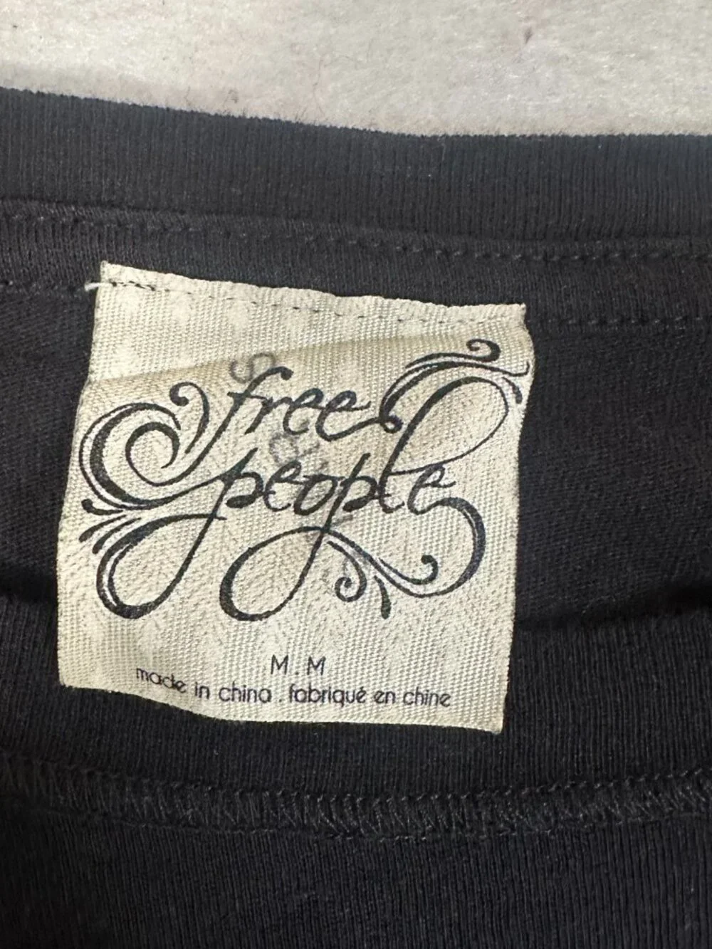 Free People Mesh Sleeve Oversized Top M Still Got It Tee Black whimsigoth